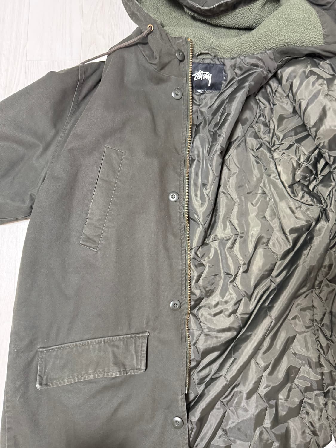 스투시 밀리터리 몰스킨 파카 L 상품이미지3