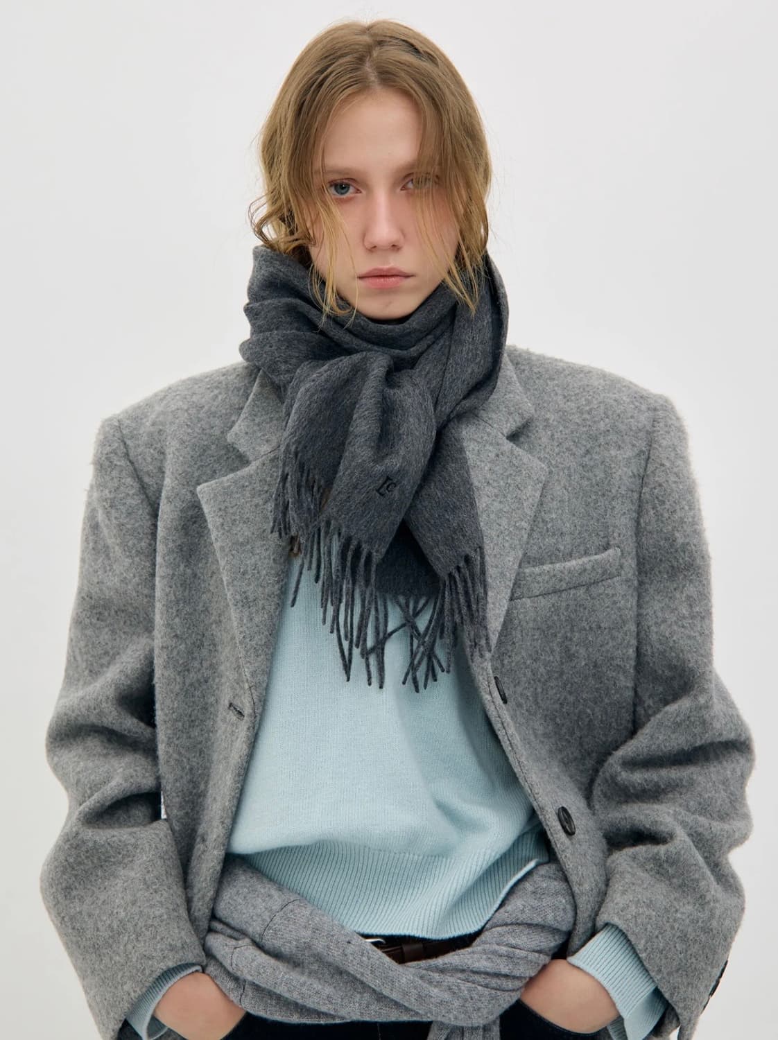 로우클래식 Fine alpaca wool blazer coat grey 상품이미지8