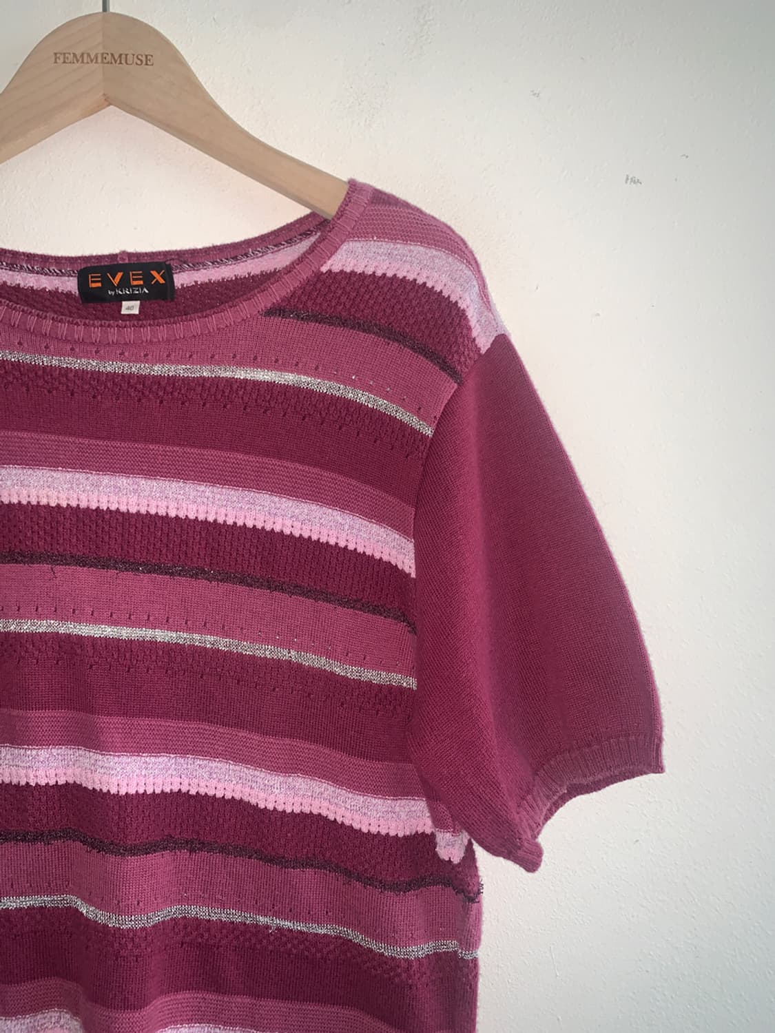 Stripe u neck knit 상품이미지4