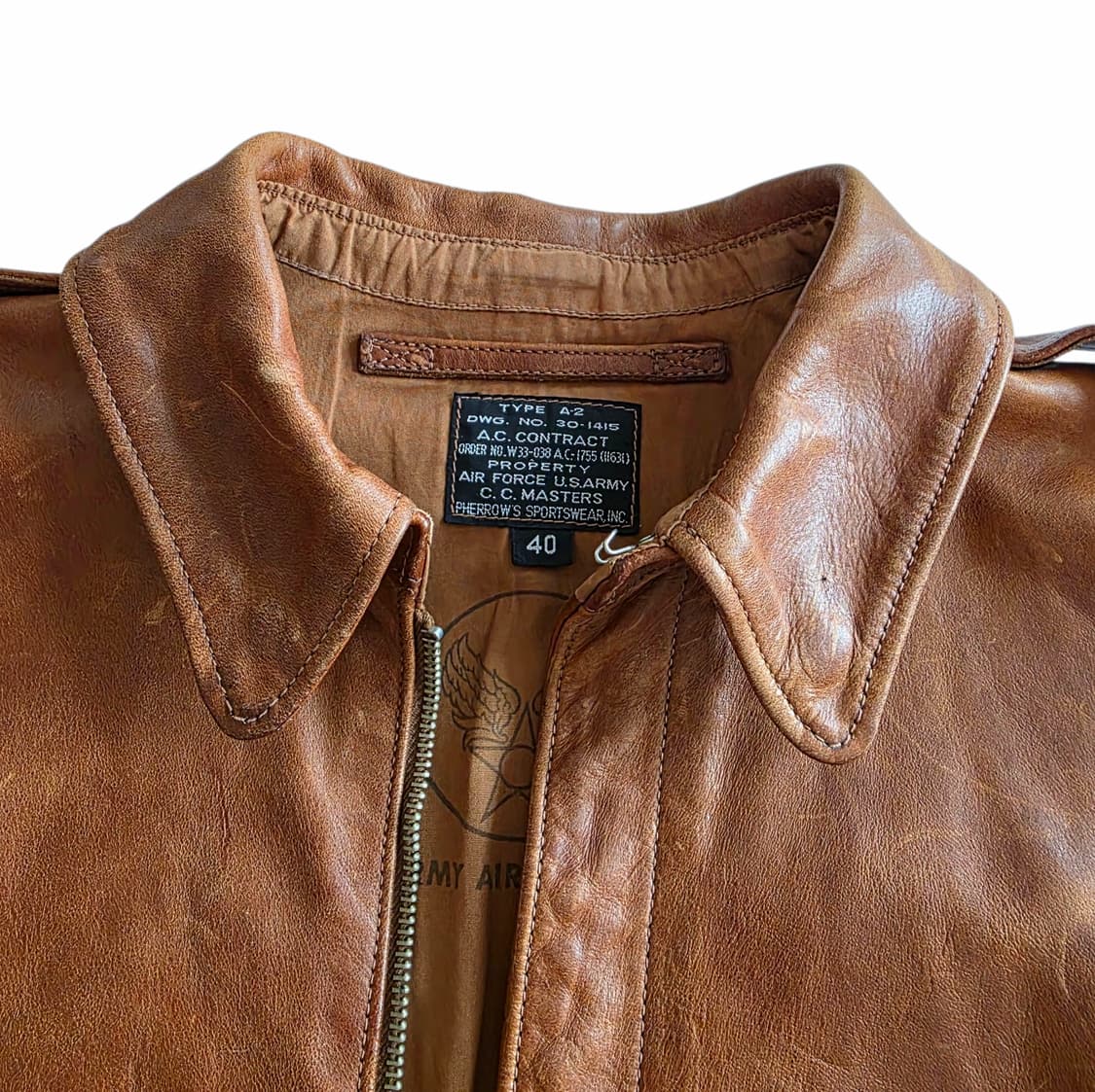 페로우즈 러셋브라운 말가죽 A-2 자켓 40 상품이미지3