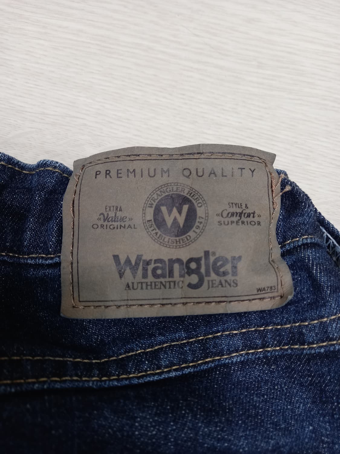 42- Wrangler Mexico 밴딩 스판 일자진 진청 42-02 상품이미지5