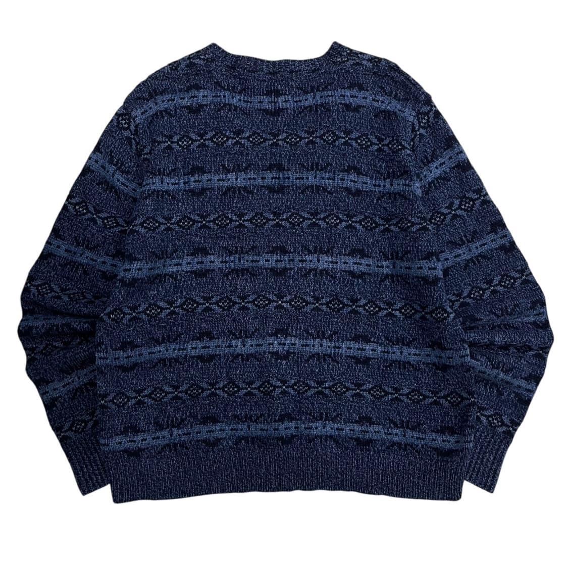 폴로 랄프로렌 90s 딥블루 에스닉패턴 브이 니트 XL 상품이미지3