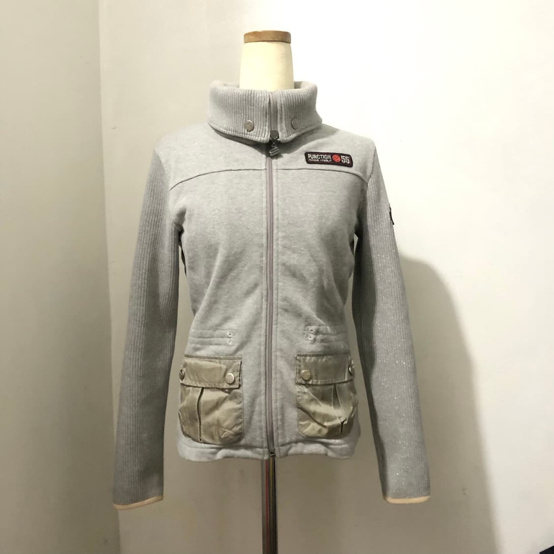 빈티지 EXR 하이넥 니트 그레이 집업 상품이미지3