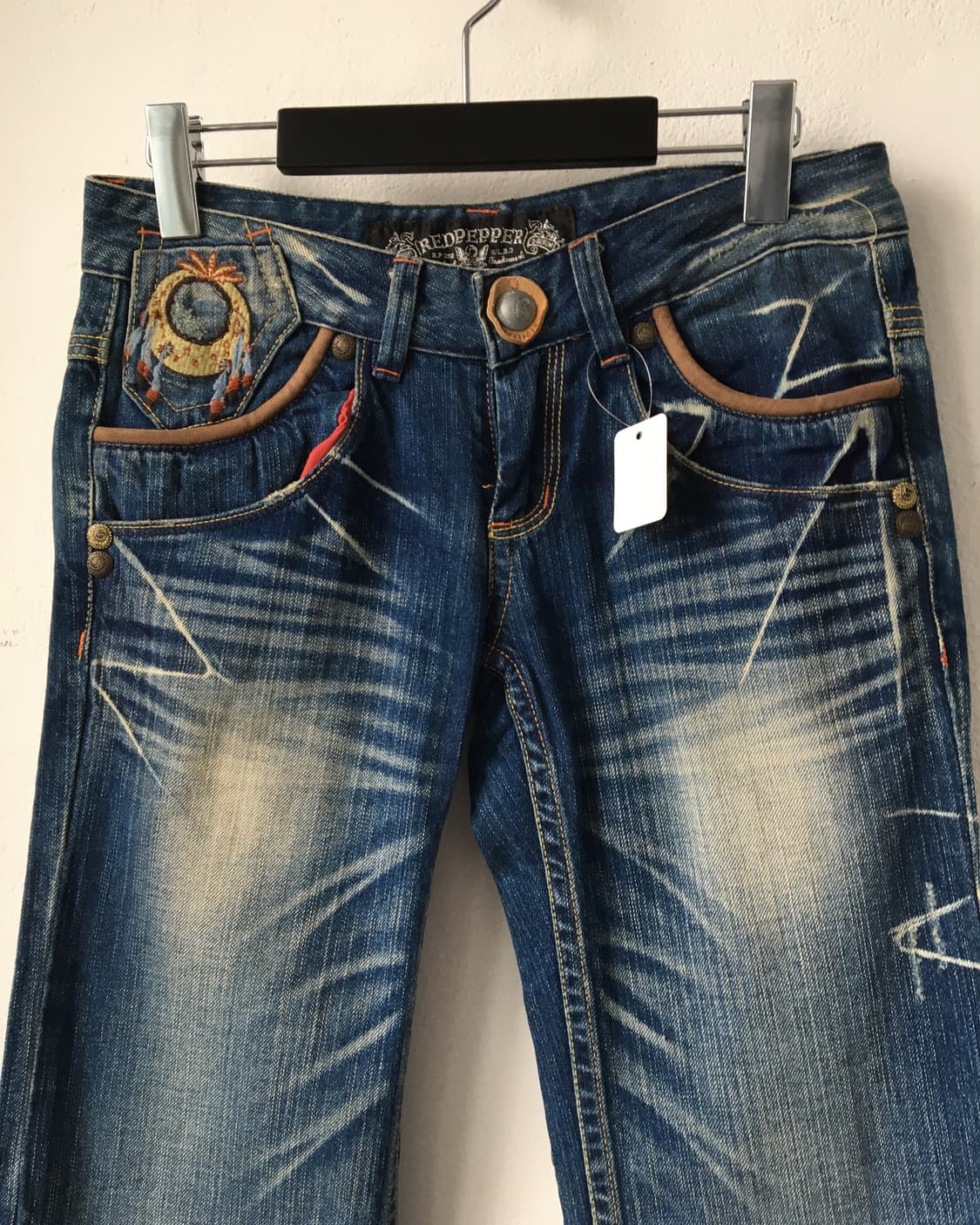Red pepper back pocket point denim pants 상품이미지3