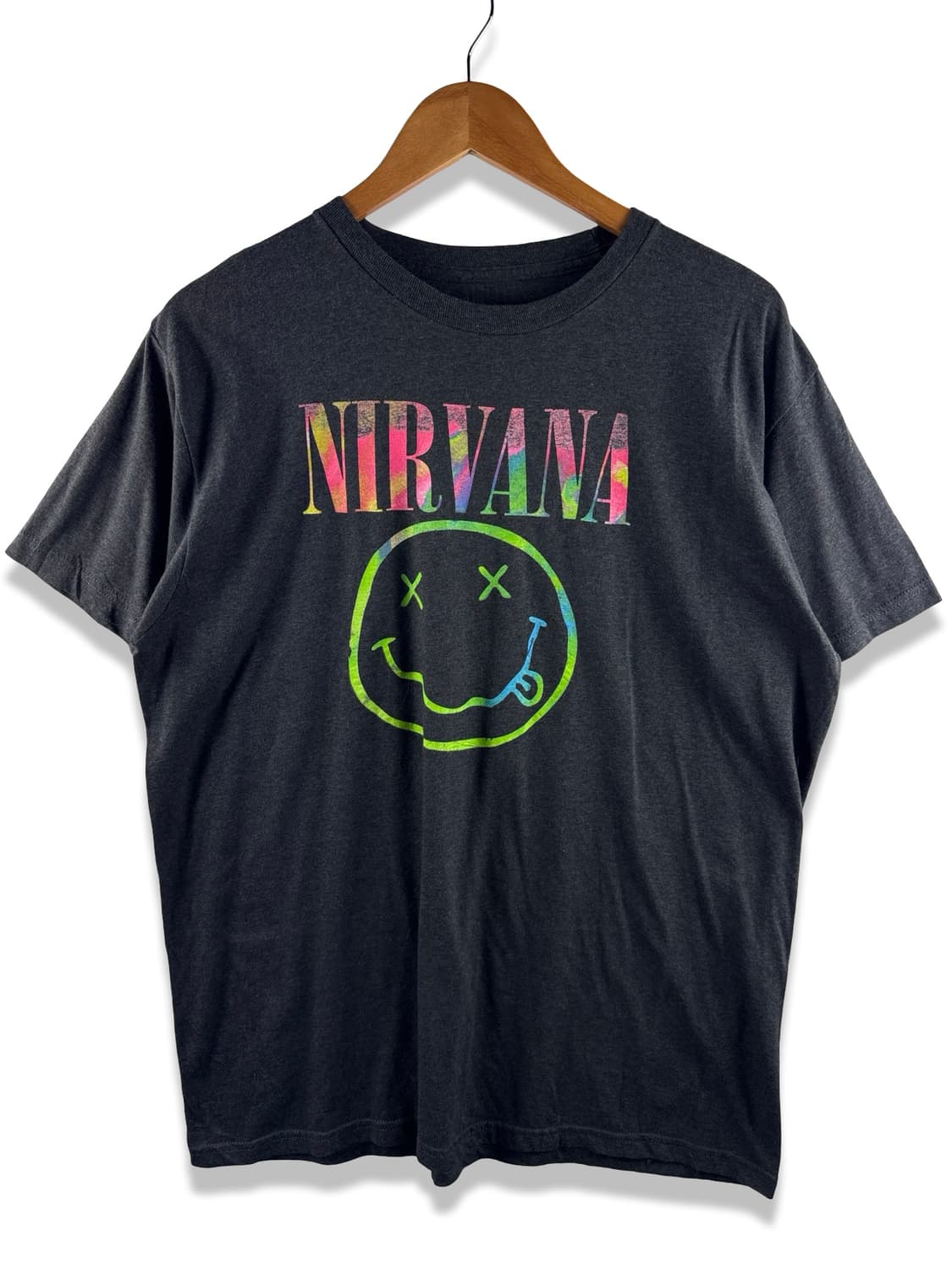 Nirvana 너바나 오피셜 레인보우 스마일 밴드 티셔츠3584 상품이미지1