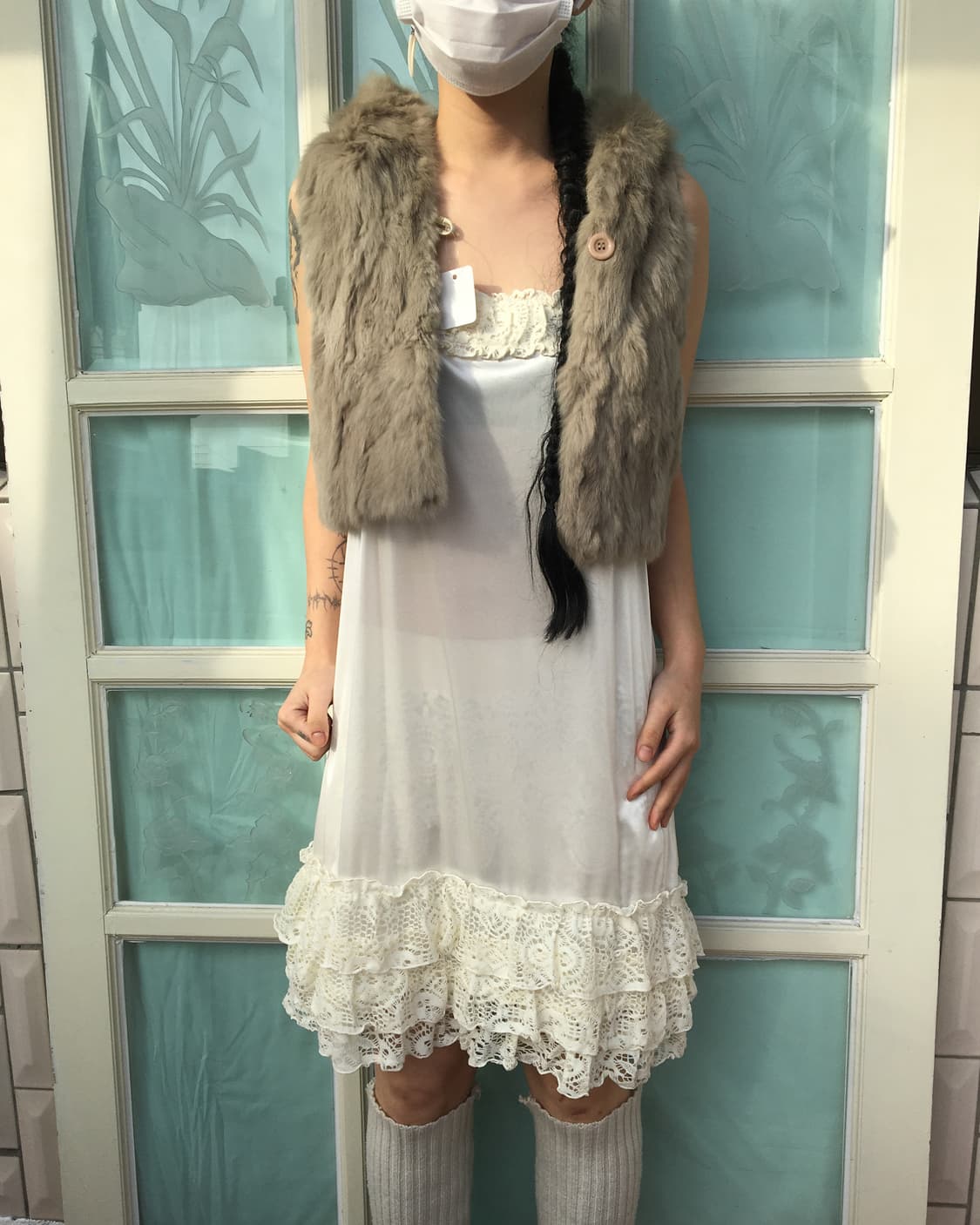 Reversible rabbit fur hood vest 상품이미지7