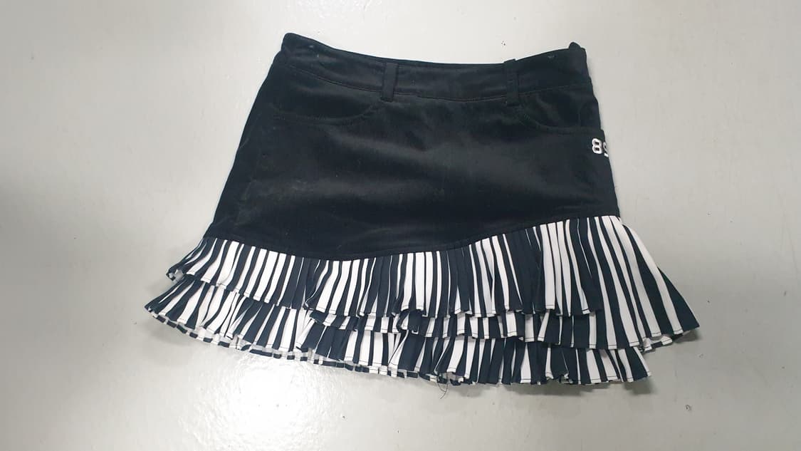 파리게이츠 블랙 벨벳 스트라이프 프릴치마0사이즈 상품이미지4