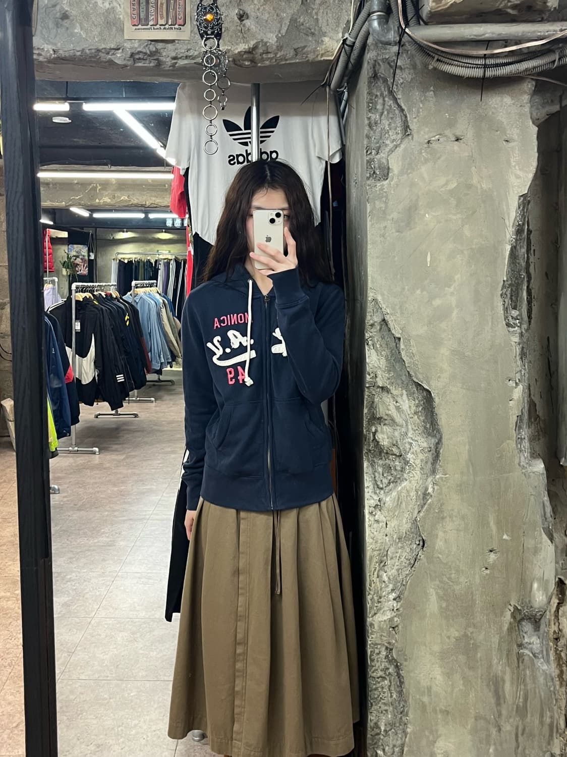 후아유 레터링 후드집업 네이비 M #csz2381 상품이미지2