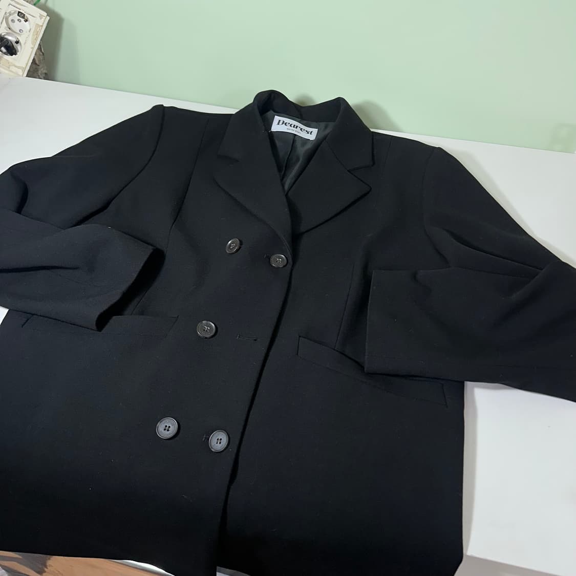 우먼OS 메이비베이비 디어리스트 블랙 더블 블레이져 상품이미지1