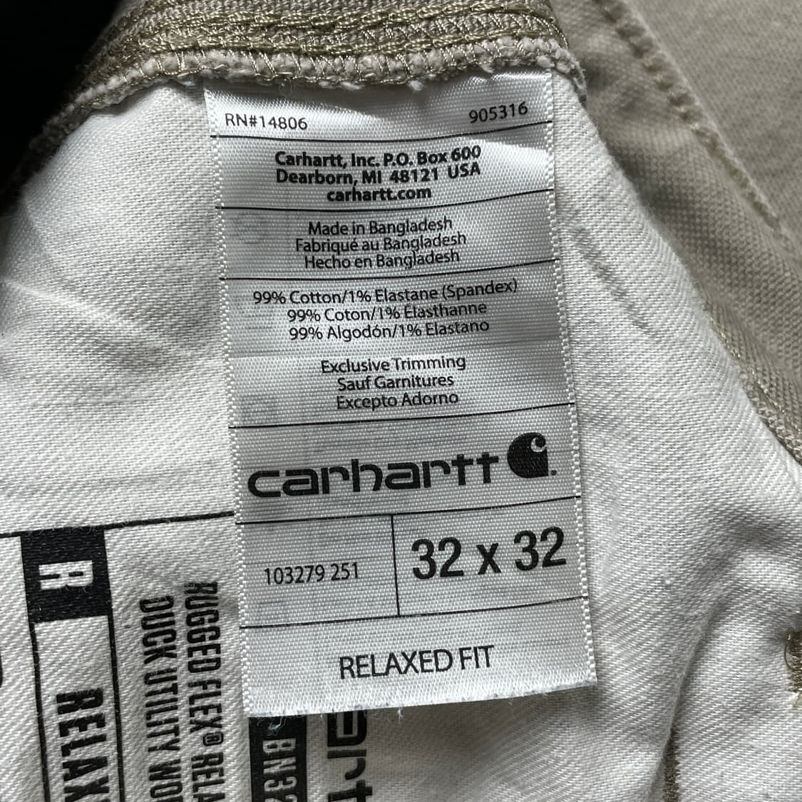 CARHARTT 칼하트 빈티지 베이지 싱글니 카펜터 워크팬츠 상품이미지9