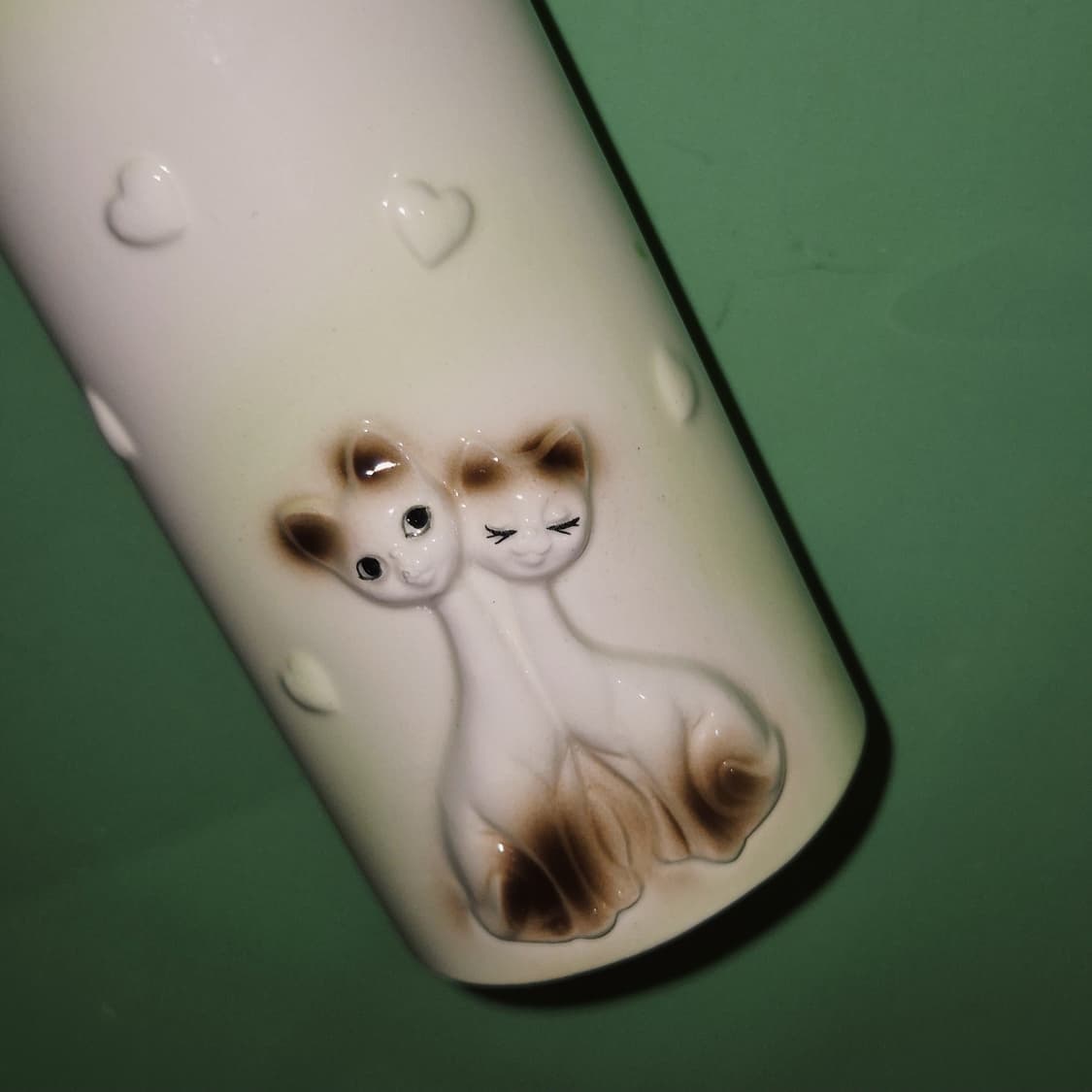 80s 레트로 고양이 도자기 기둥 꽃병 상품이미지10