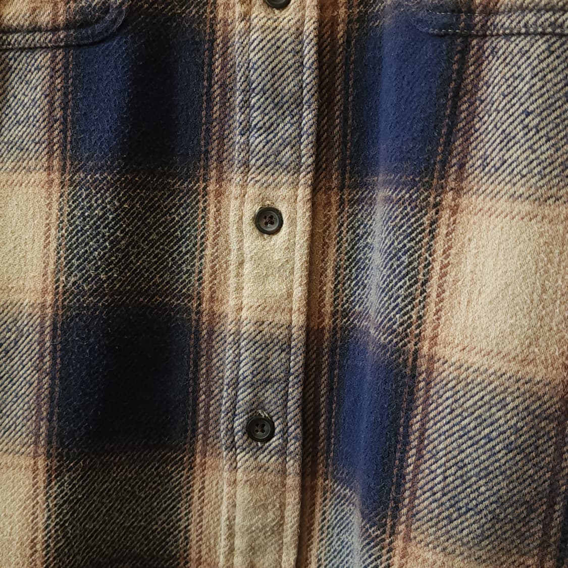 90s 아메리칸 빈티지 체크셔츠 헤비 플란넬 워크셔츠 빅체크 블루 L 상품이미지8