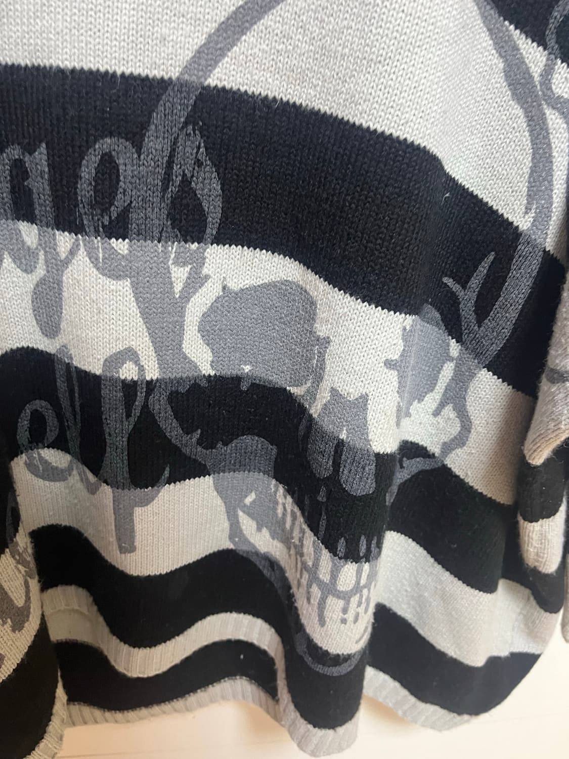 빈티지 세실맥비 스컬해골스프라이트 니트 갸루 펑크 cecil mcbee 상품이미지4