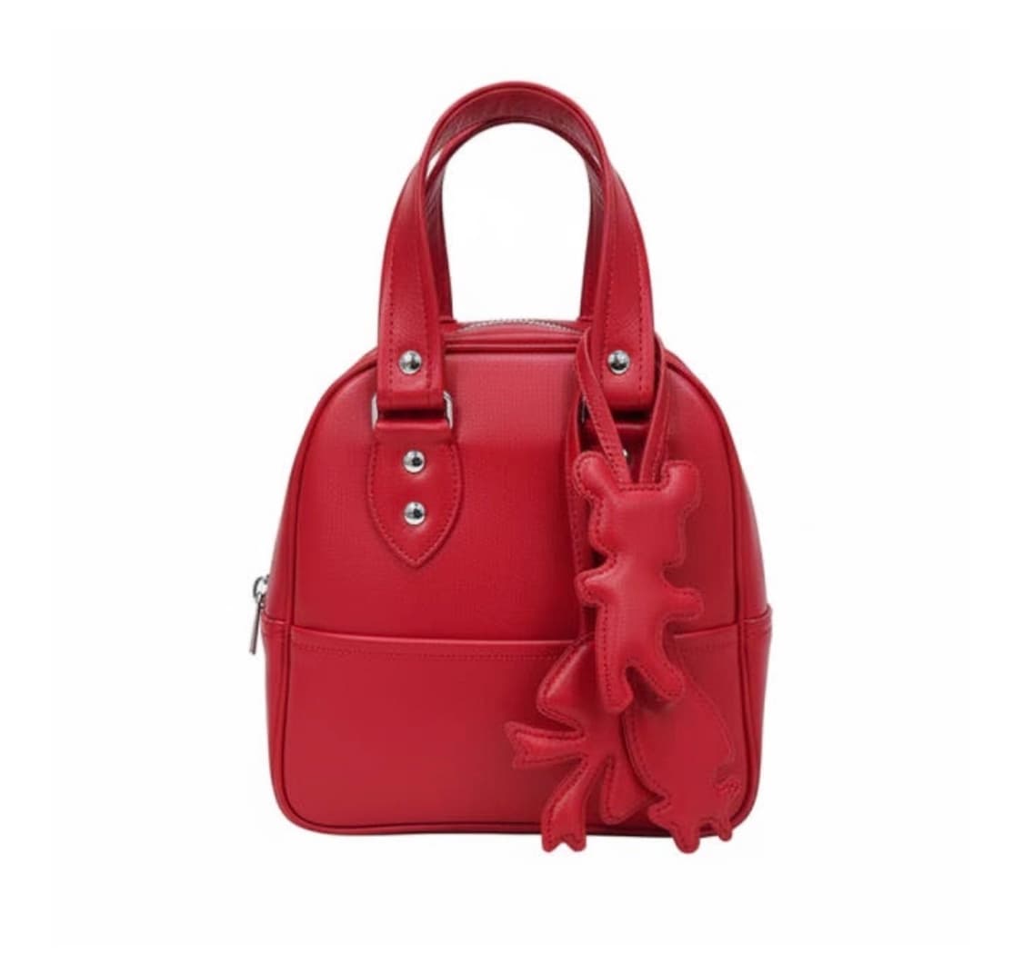 꼼데가르송걸 베어 참 토트백 레드 상품이미지1