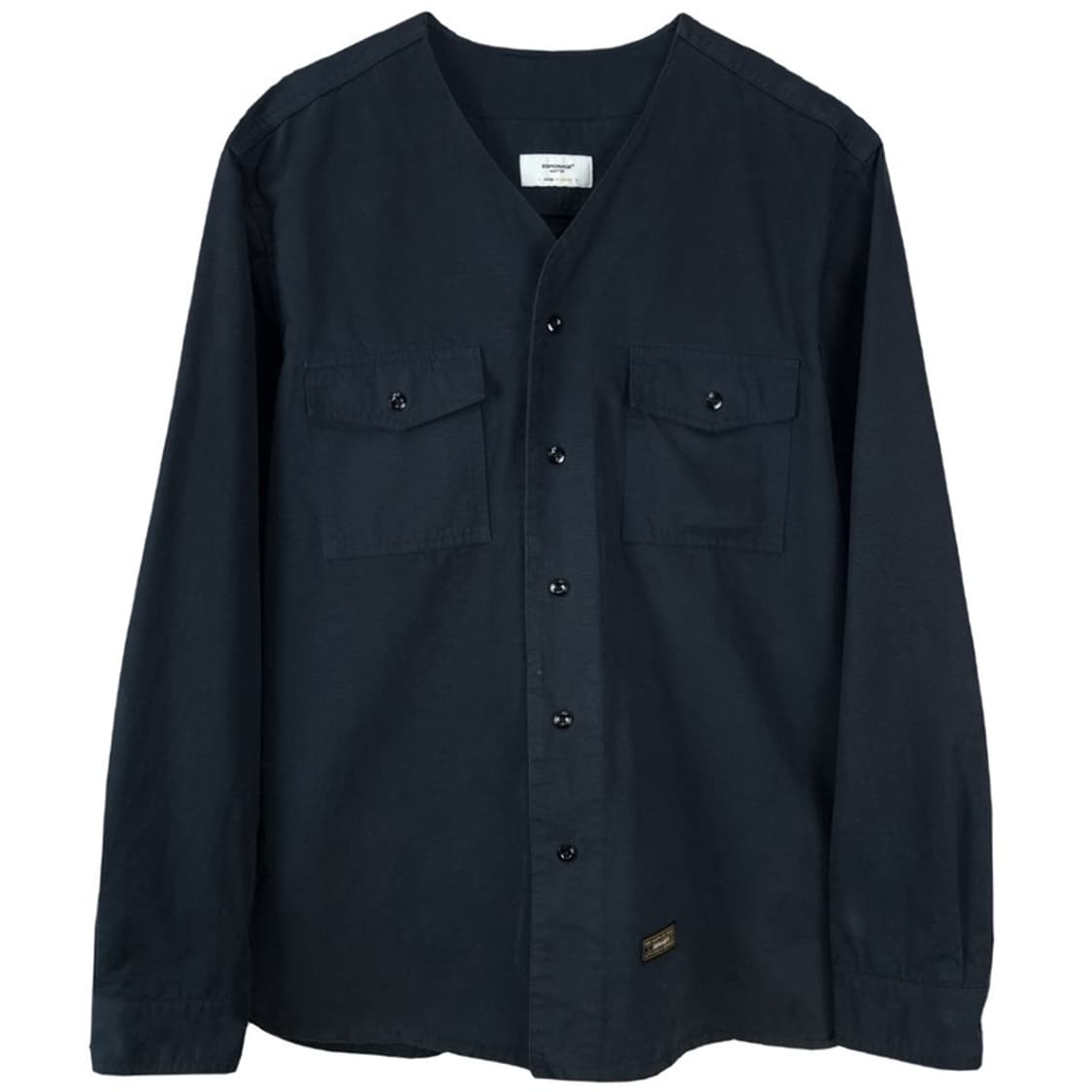 [에스피오나지] 투포켓 카라리스 브이넥 셔츠 네이비 M19312 상품이미지2
