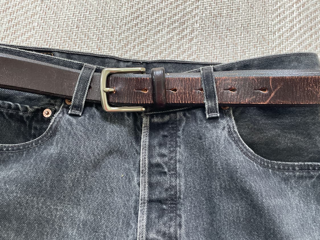 빈티지 Saddle Leather 브라운 레더 벨트 상품이미지2