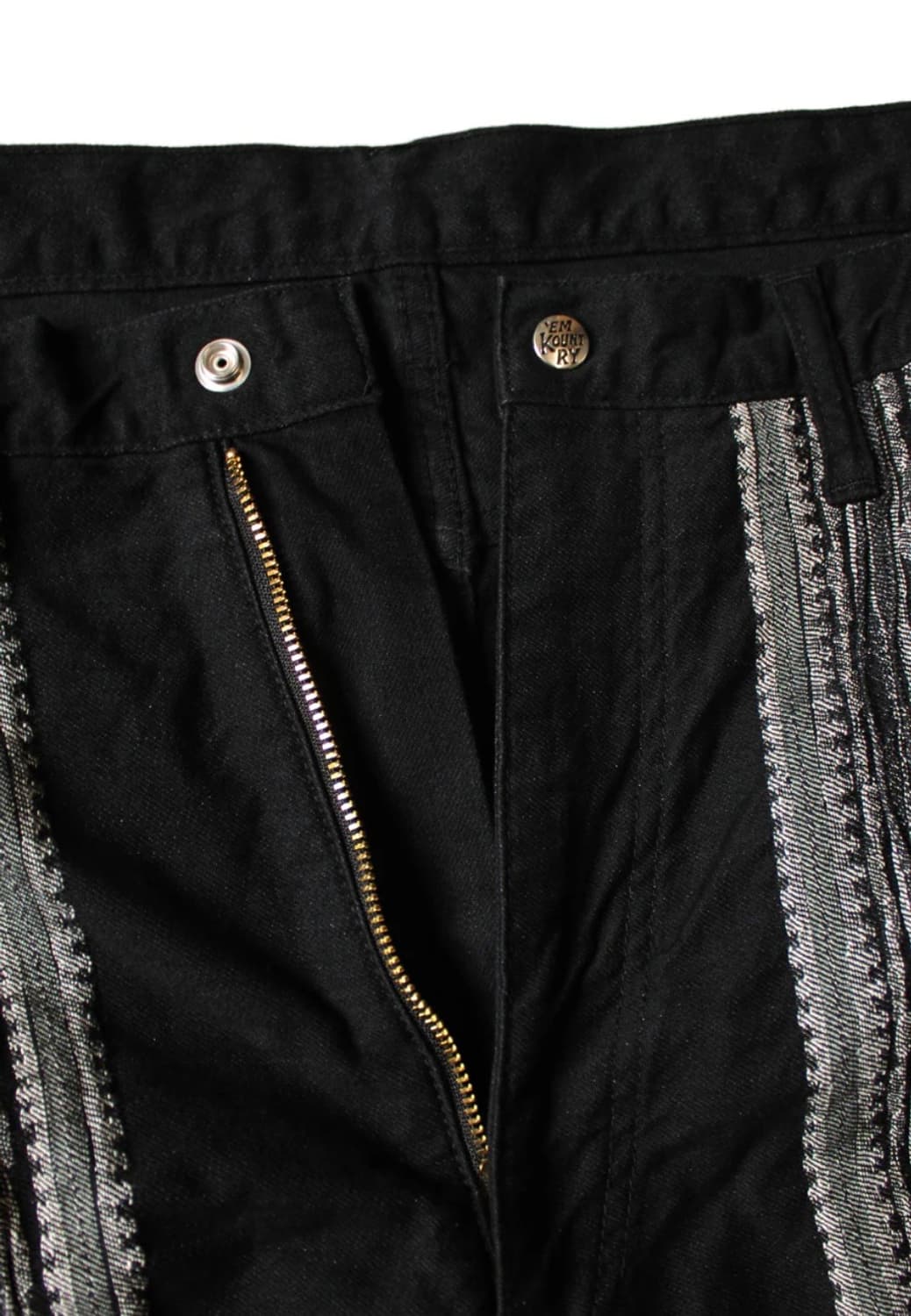 2) 캐피탈 12온즈 애로우 패턴 자카드 데님 배기 팬츠 블랙 야가수리 상품이미지5