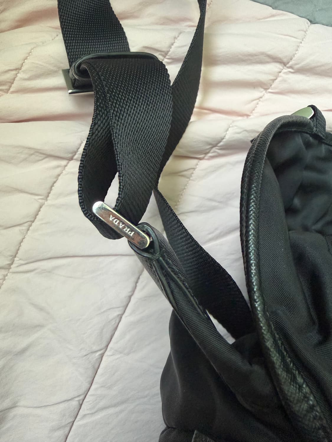 프라다 리나일론 바이커백 블랙L 상품이미지4