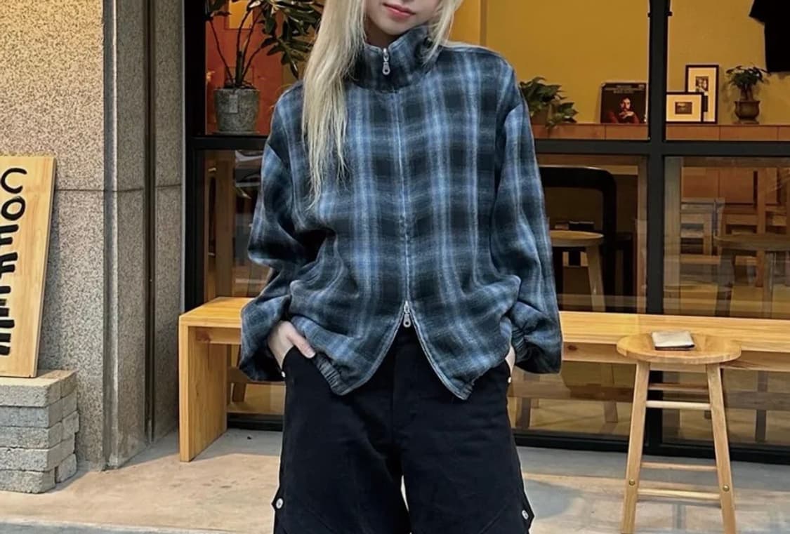 [새상품] 아이돈워너셀 체크 셔켓 셔츠 자켓 상품이미지1