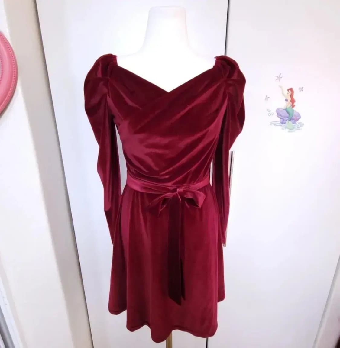 아뜨랑스 레드 벨벳원피스 크리스마스룩 상품이미지6
