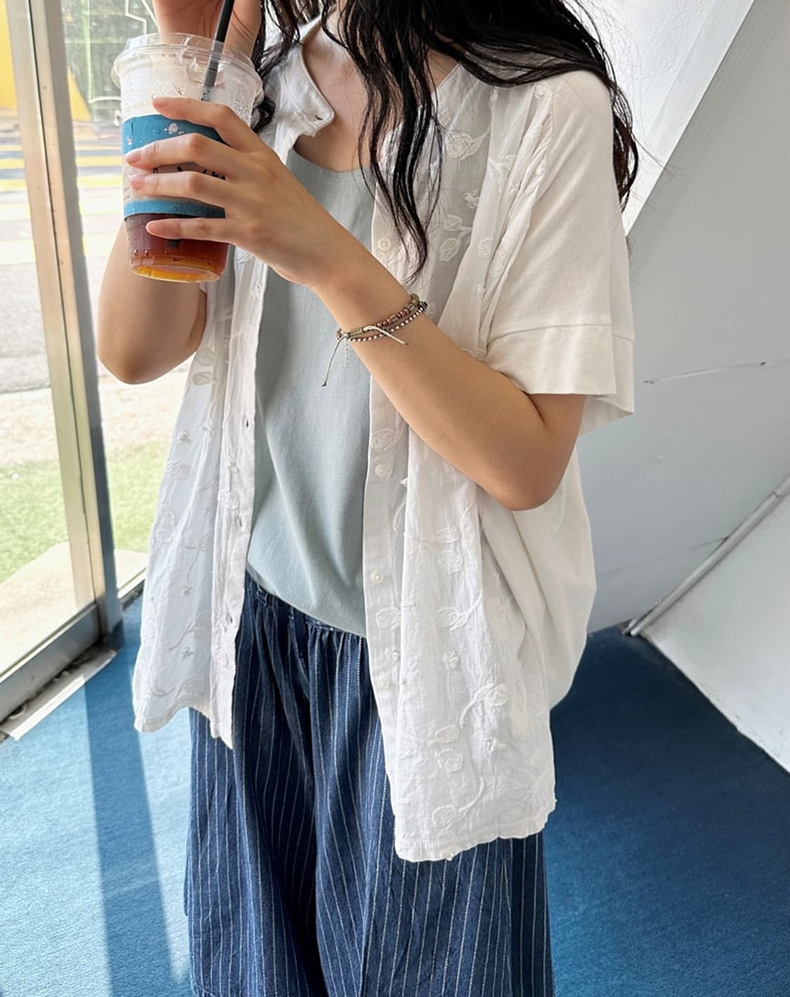 Double face stitch shirt top 상품이미지9