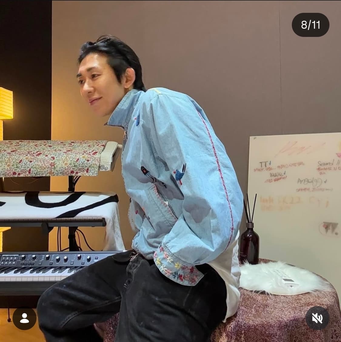 캐피탈 샴브레이 드리즐러 자켓 맥파이 자수 색소폰 4사이즈 팔아요 상품이미지4