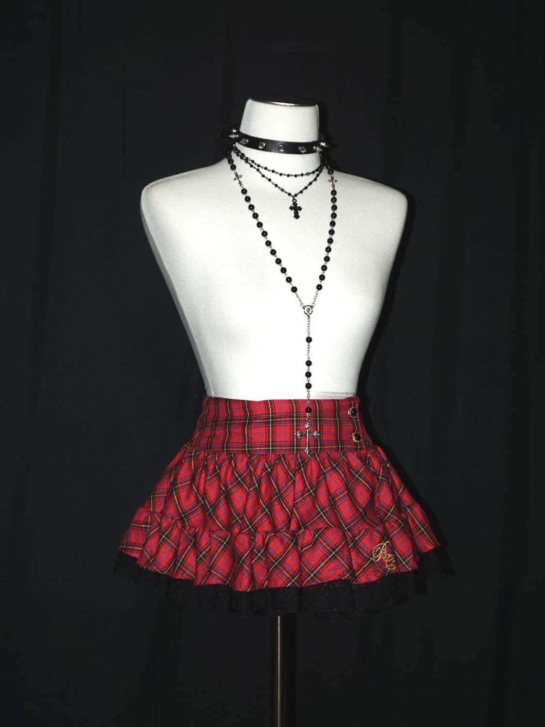 (banana chips) tartan check wrap skort  상품이미지3