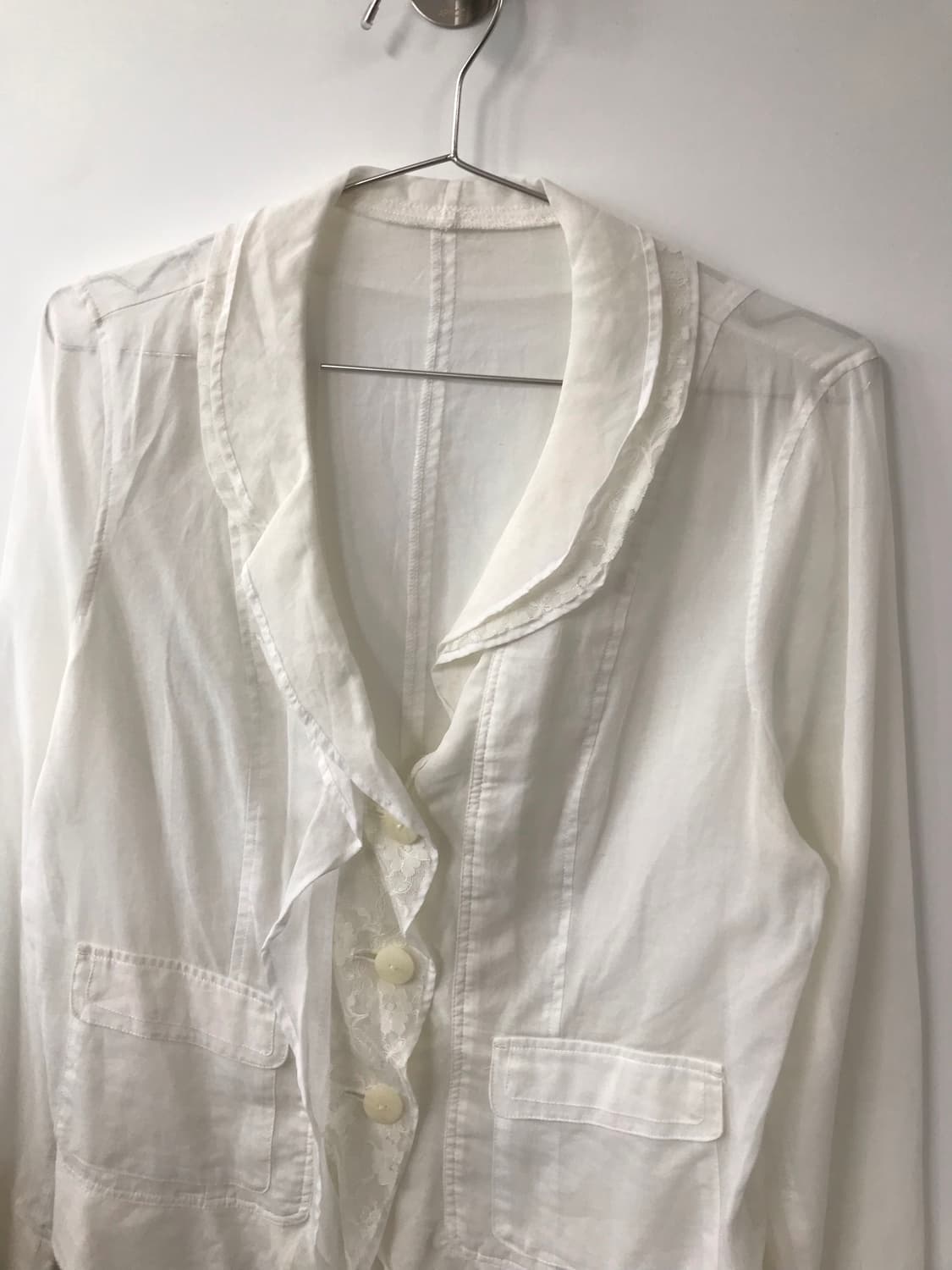 빈티지 레이스 화이트 린넨 자켓 상품이미지3