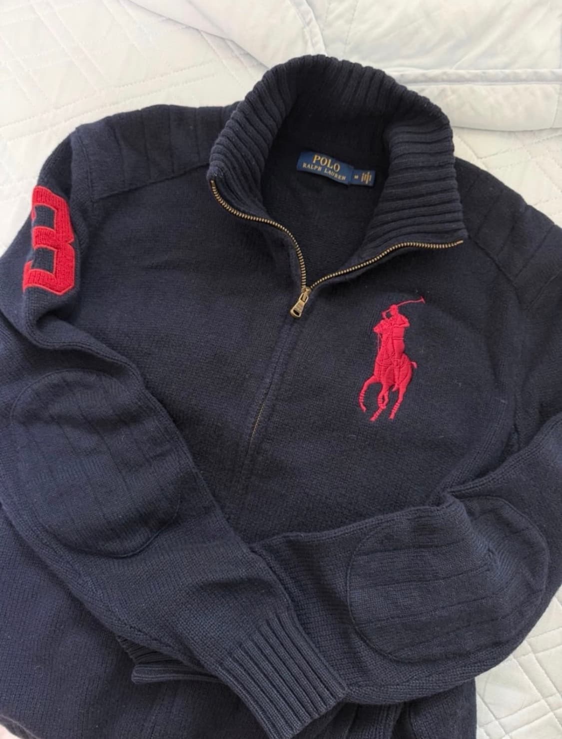 폴로 니트 집업 져지 M 상품이미지1
