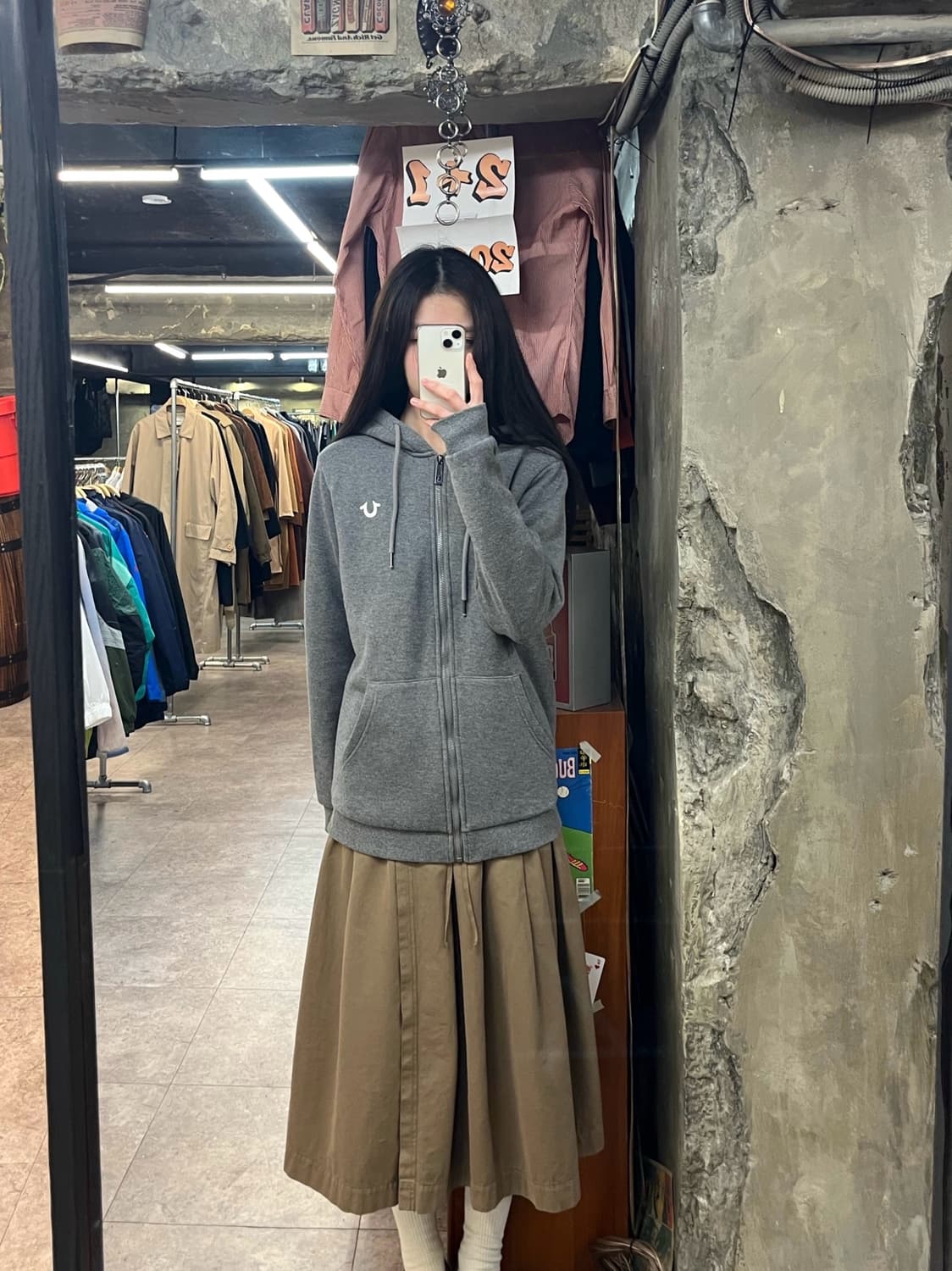 트루릴리전 털 후드집업 그레이 100(L) #csz2958 상품이미지2