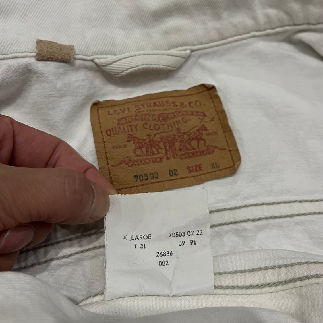 90s Levis 데님 트러커 자켓 (XL) 상품이미지6