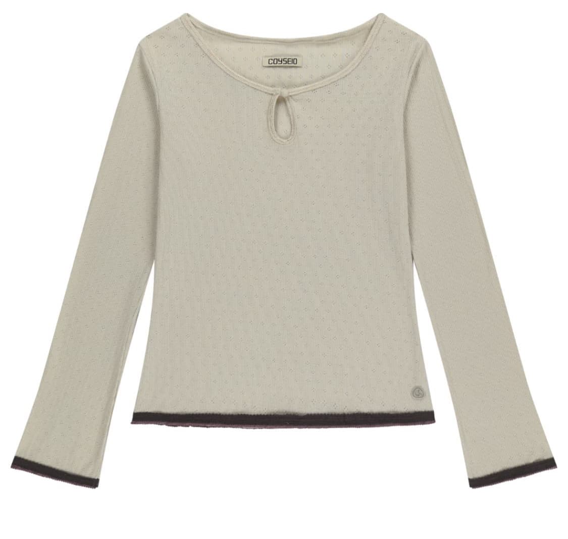 코이세이오 아일렛 레이스 롱슬리브 아이보리 상품이미지1