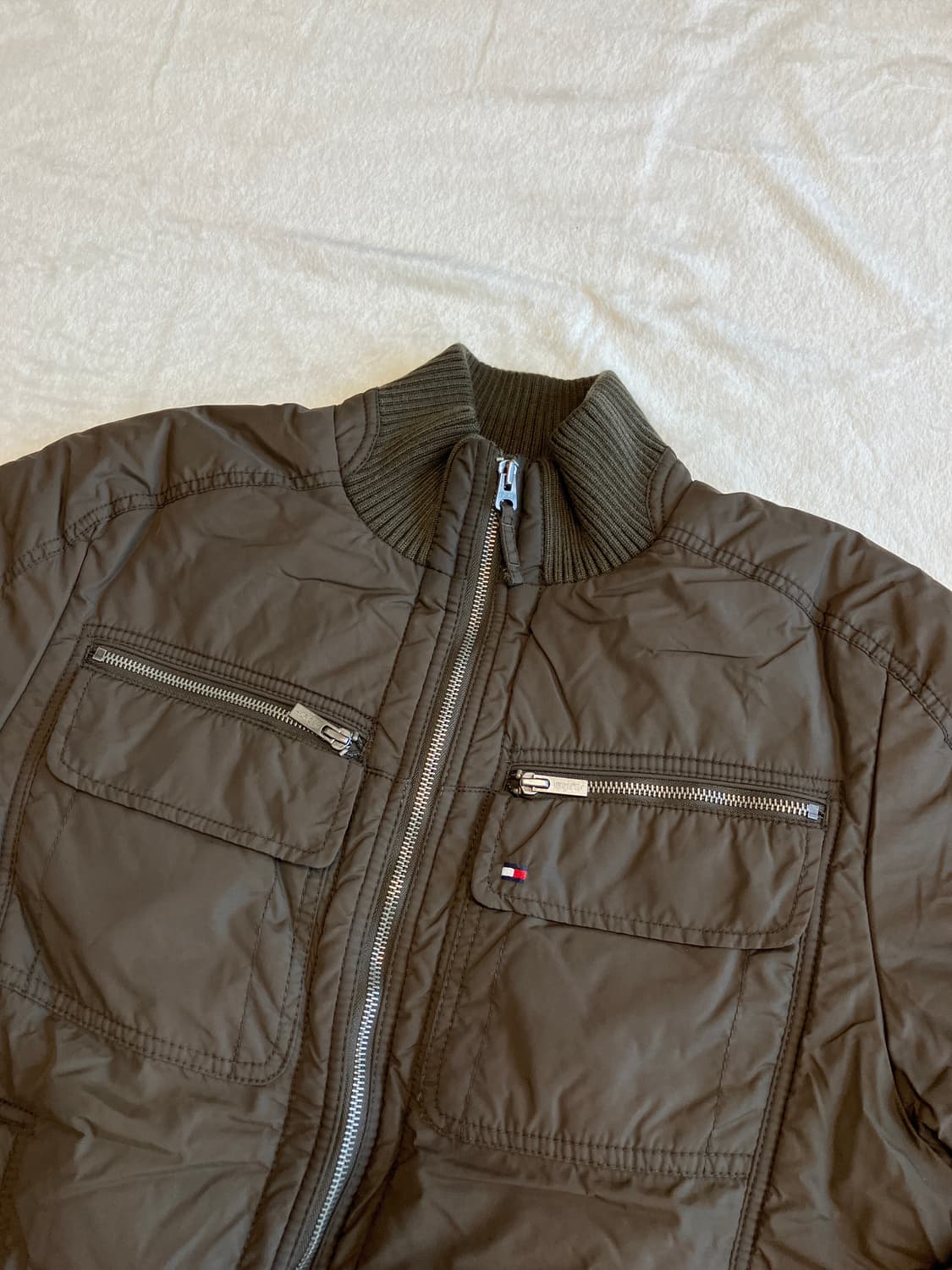 타미힐피거 y2k 나일론 폴리 충전재 크롭 봄버 자켓 상품이미지1