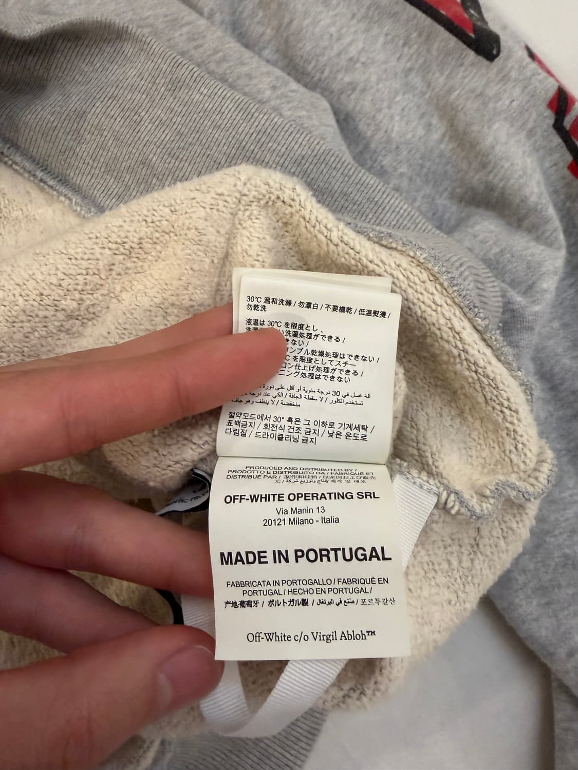 오프화이트 21FW 마커 애로우 후드티 그레이 상품이미지7