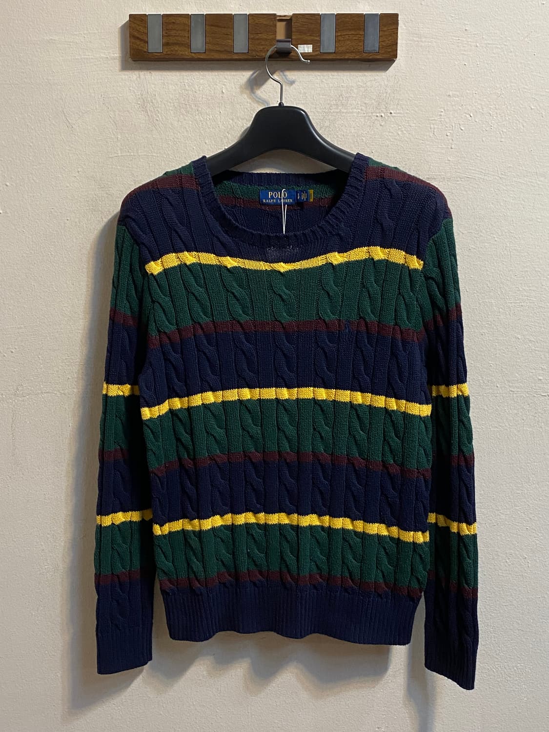 폴로 랄프로렌 스트라이프 케이블 니트 스웨터 상품이미지1