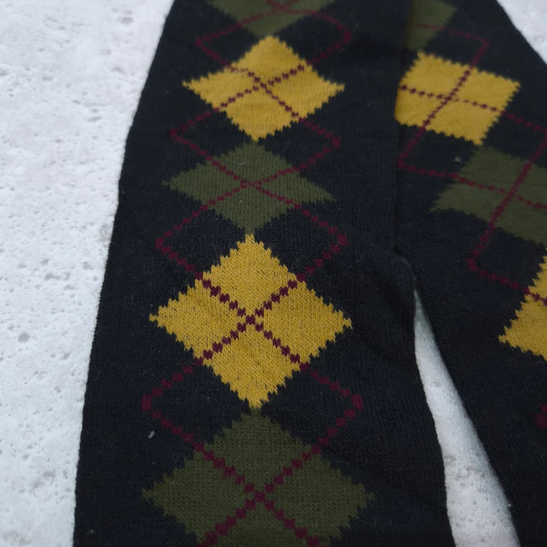 블랙 아가일체크 니하이삭스 상품이미지3