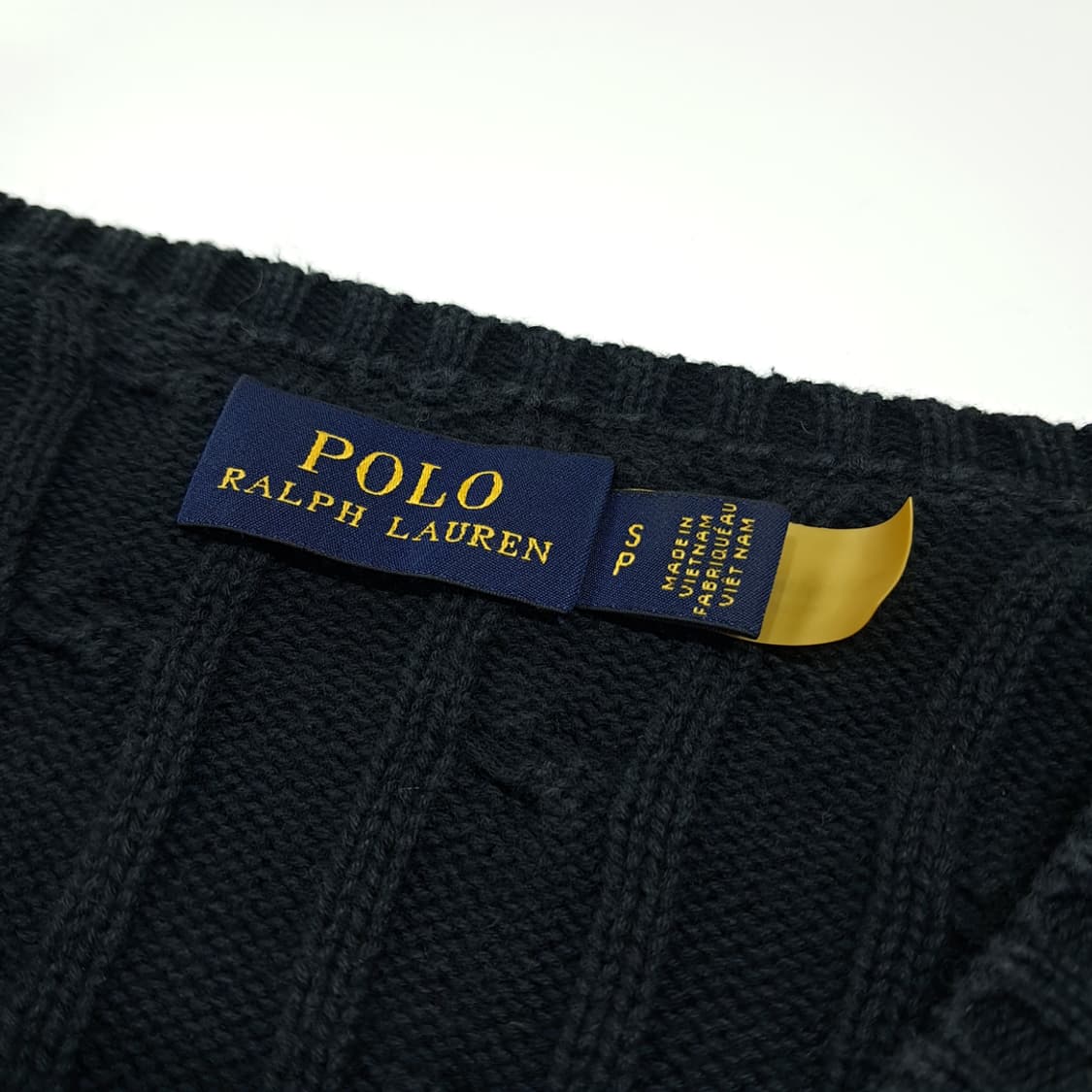 CL998 S 폴로 RFID정품인증 케이블 V넥 블랙 니트 스웨터 상품이미지3