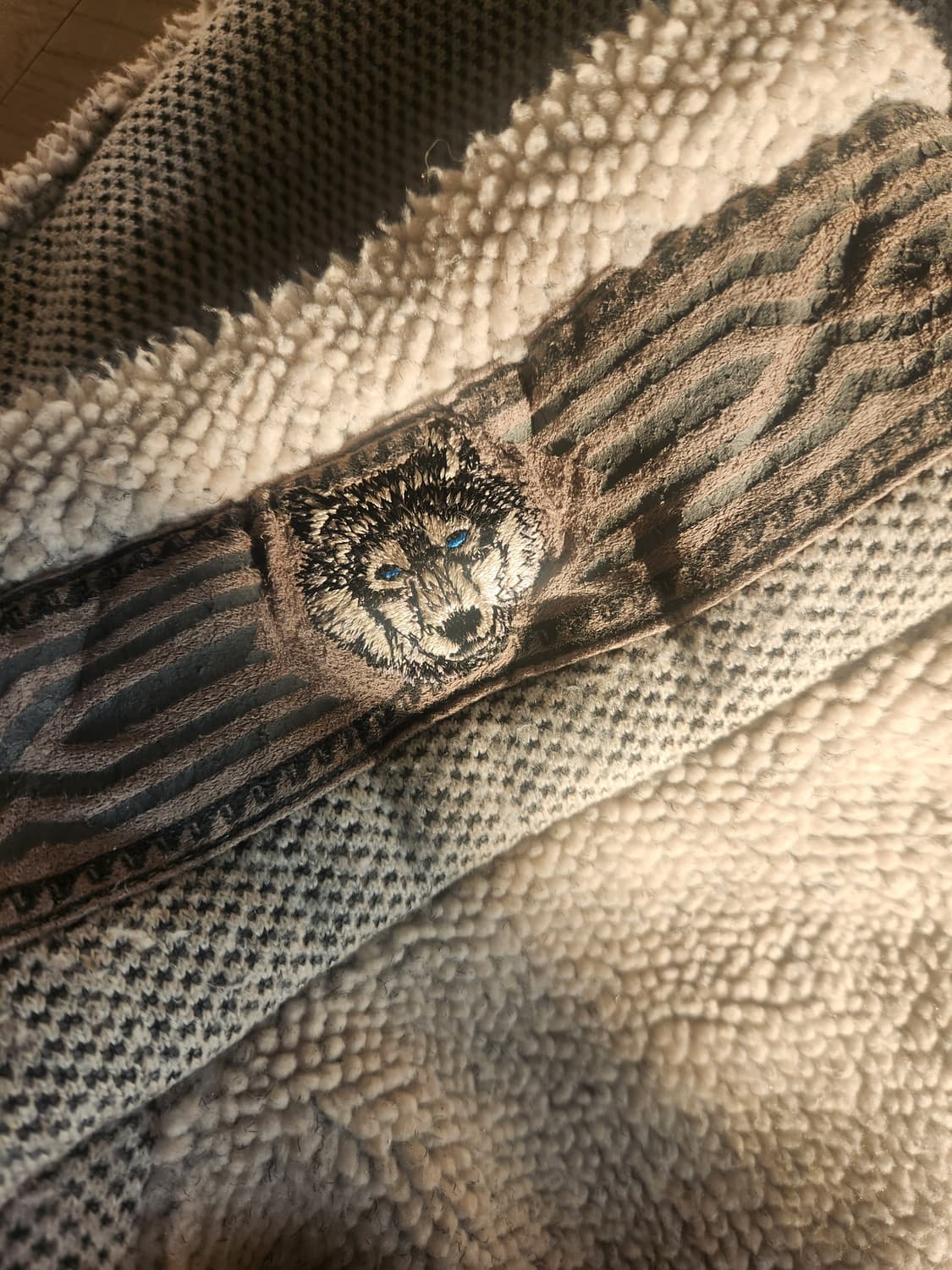 빈티지 자수 후리스 반집업 상품이미지1