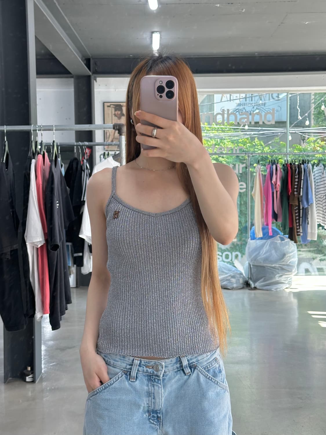 히스테릭글래머 퍽베어 자수 글리터 슬리브리스  상품이미지1