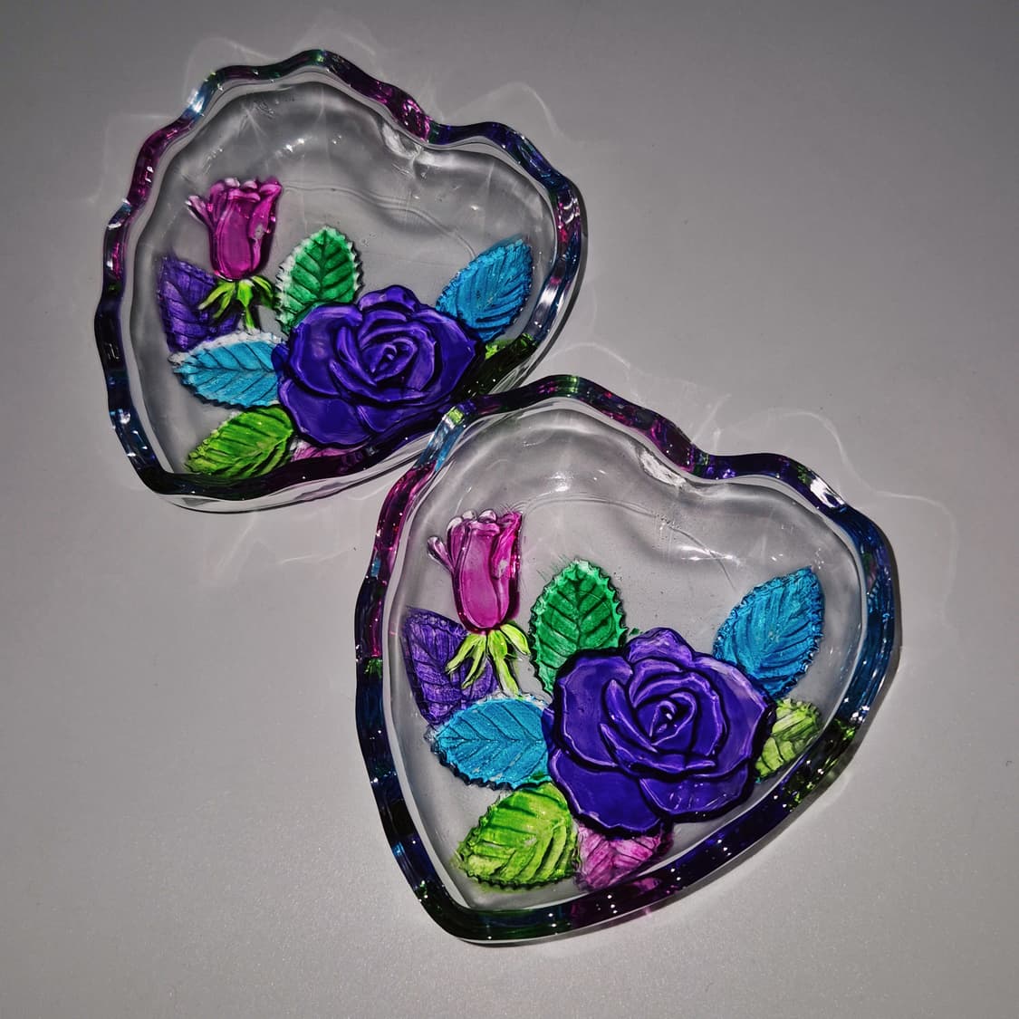 90s 쇼에이 컬러 장미 하트 글라스 트링켓 상품이미지9