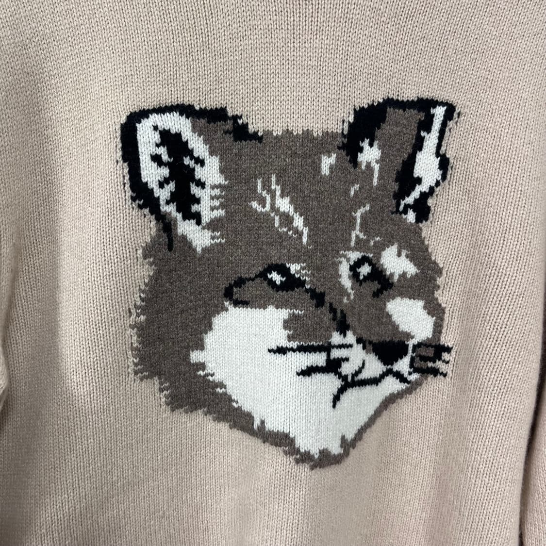 메종키츠네 빅폭스 헤드 풀오버 니트 베이지 (새상품) 상품이미지3