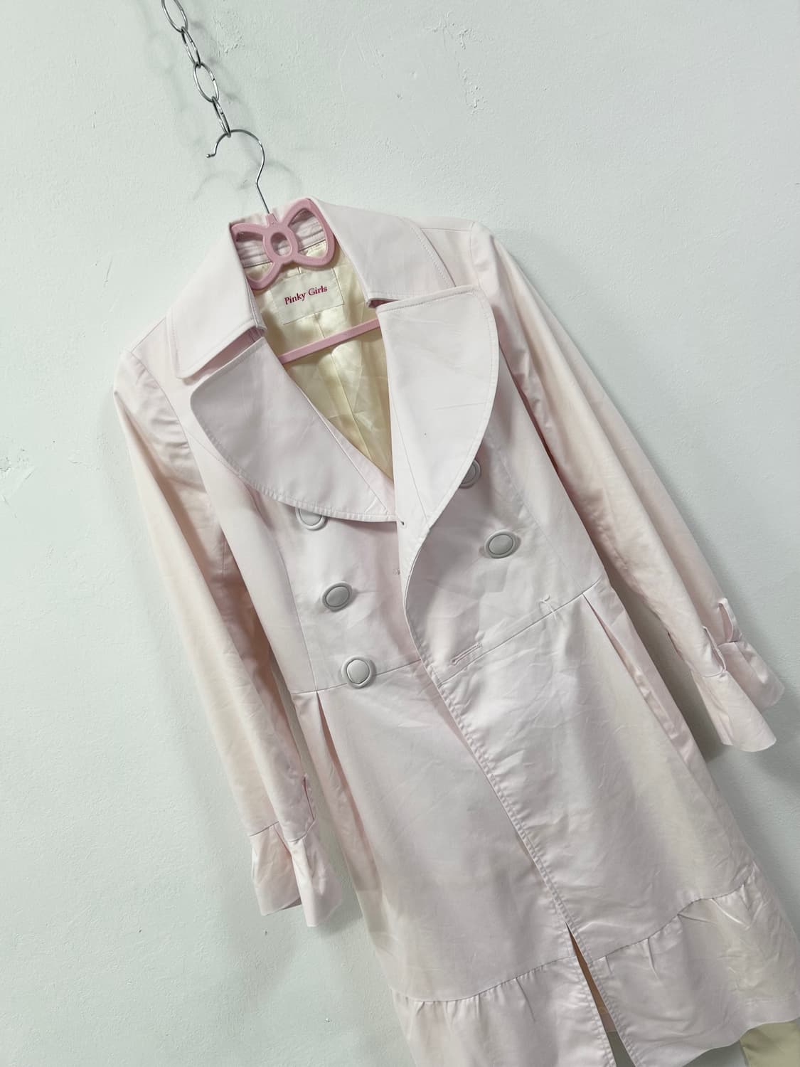 [PINKY GIRLS] 로걀 핑크 트렌치코트 상품이미지4
