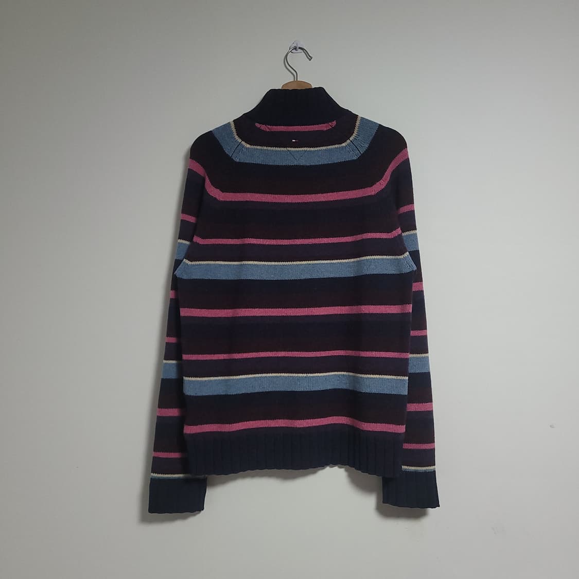 (M) 타미힐피커 스트라이프 하프집업 니트 스웨터 모 상품이미지4