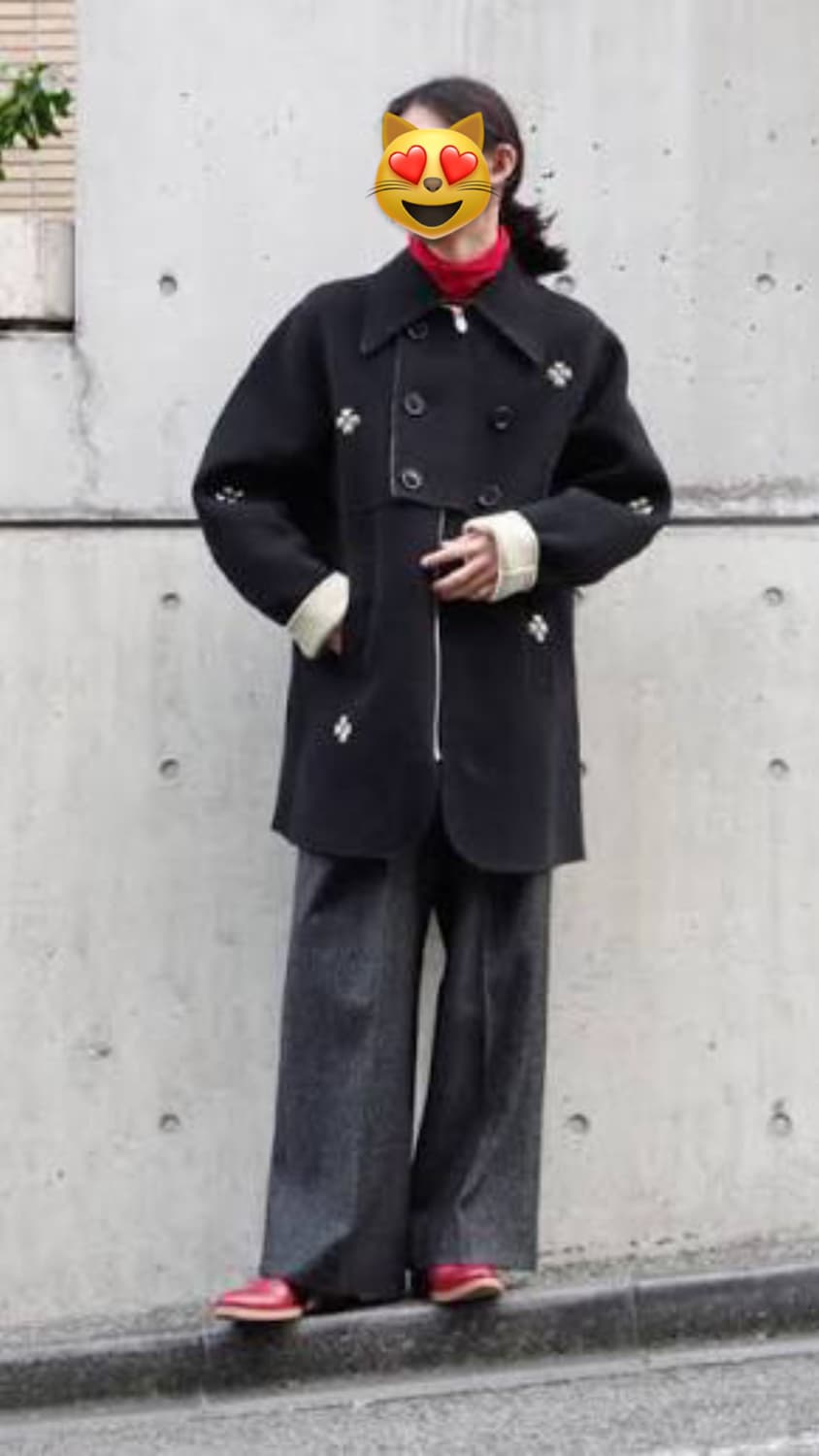 21AW MASU ZIP-UP CLOVER STUDS COAT 마수 코트 상품이미지6