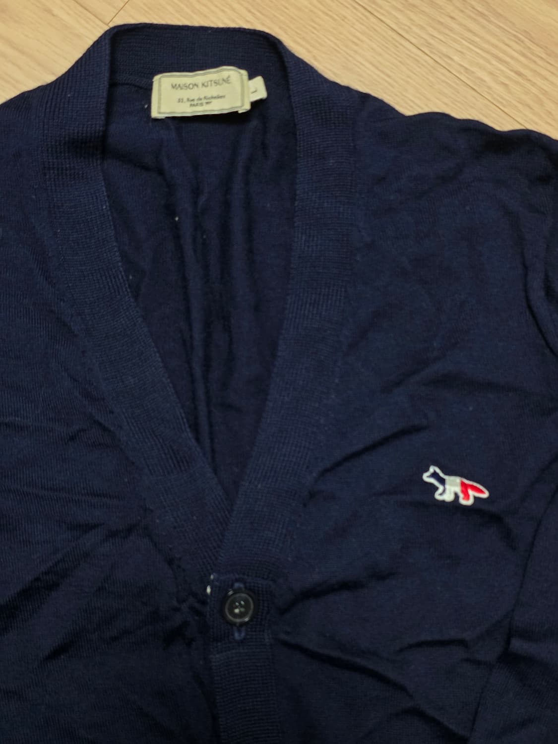 L) 메종키츠네 트리컬러 네이비 가디건 상품이미지2
