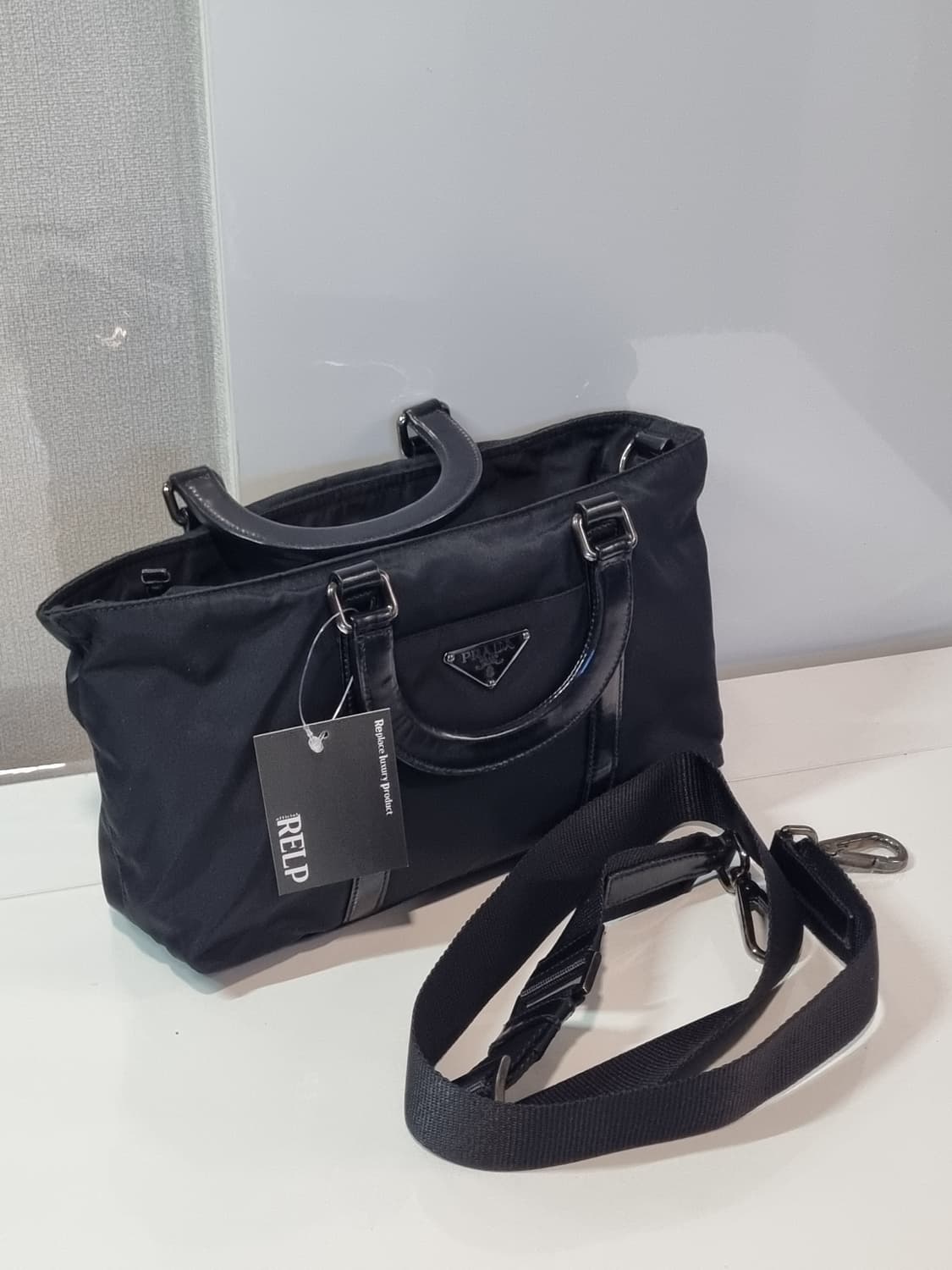 정품 프라다 미니보스턴백 크로스 상품이미지4