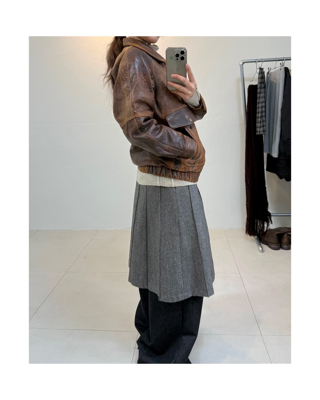 빈티지 양가죽 누빔 자켓 상품이미지3