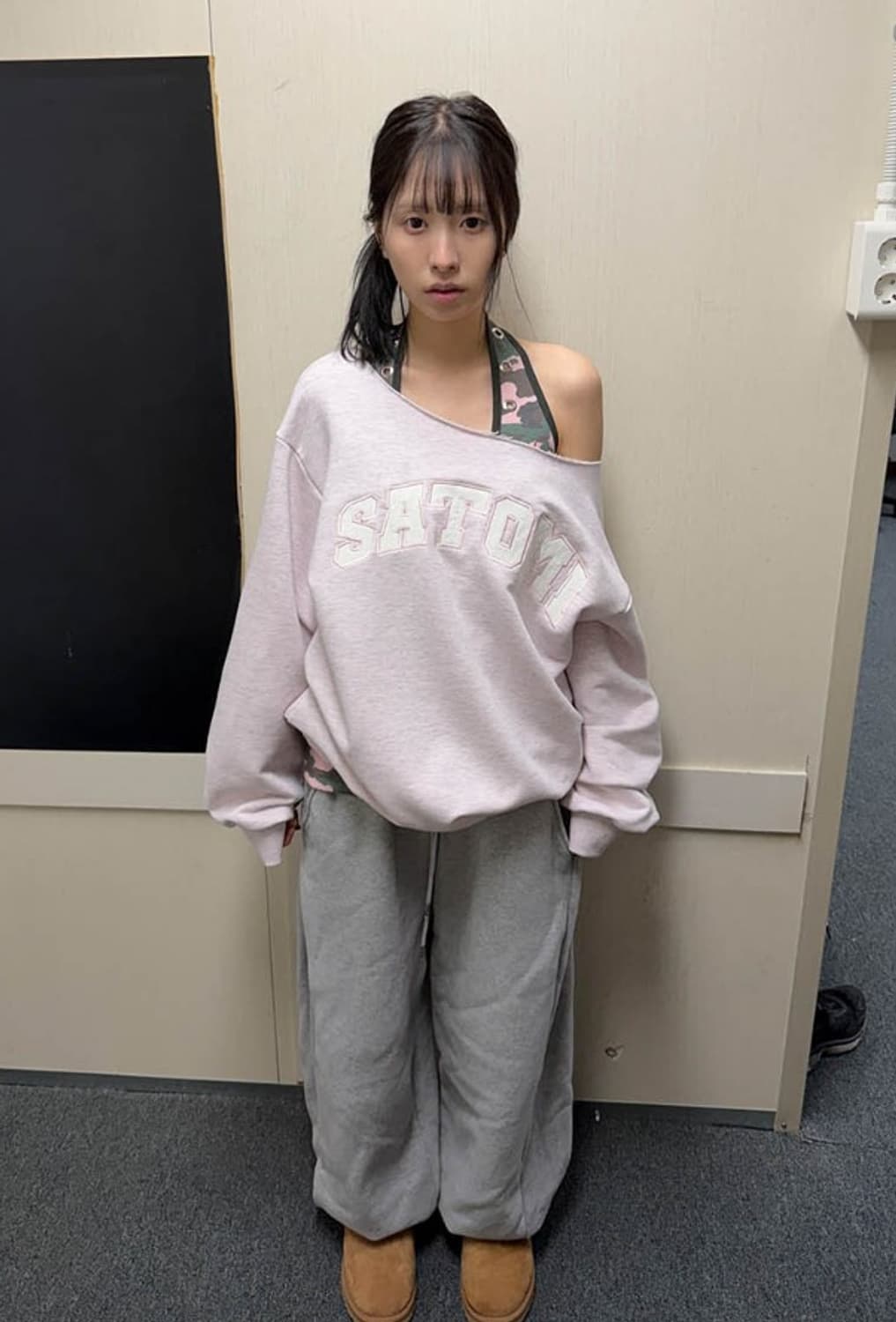 One-shoulder patchwork MTM PINK 상품이미지5