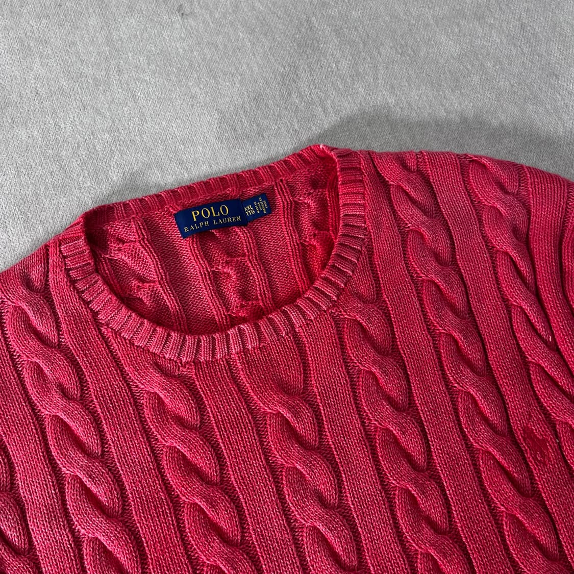 110 폴로랄프로렌 레드 꽈배기 니트 상품이미지2