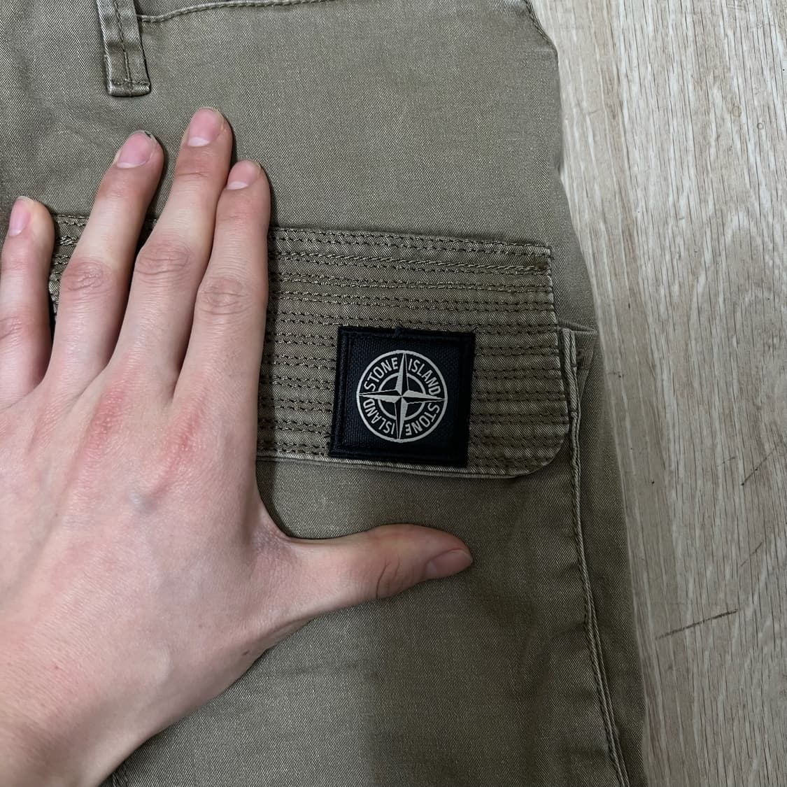 스톤아일랜드 로고 와펜 데미지 면바지 워크팬츠 L/100  상품이미지3